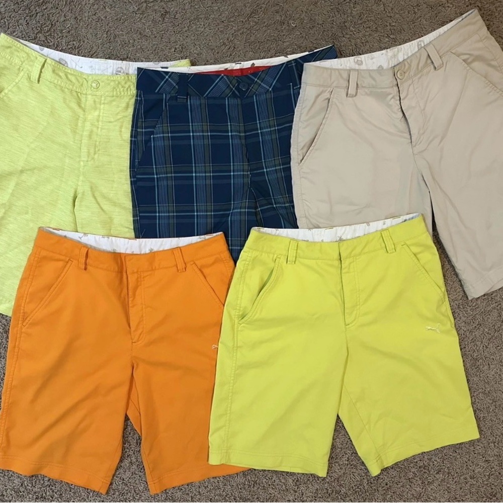 Puma Mens Performance Golf Shorts Lot of 5 Size 30 Pockets Stretch Quick Dry